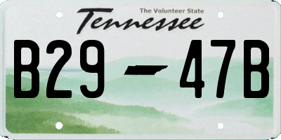 TN license plate B2947B