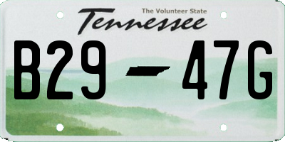 TN license plate B2947G