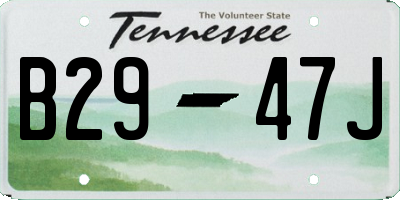 TN license plate B2947J