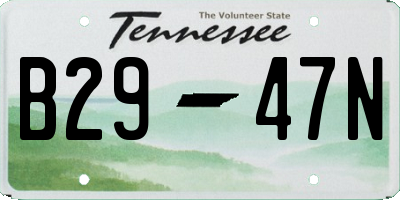TN license plate B2947N