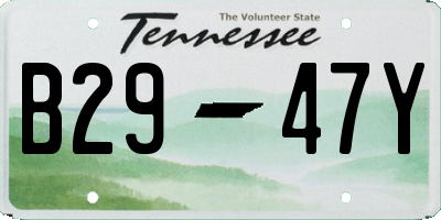 TN license plate B2947Y