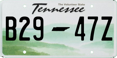TN license plate B2947Z