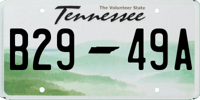 TN license plate B2949A