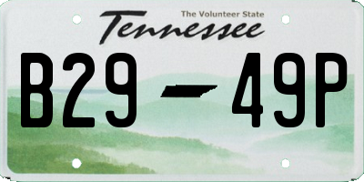TN license plate B2949P
