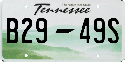 TN license plate B2949S