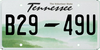 TN license plate B2949U