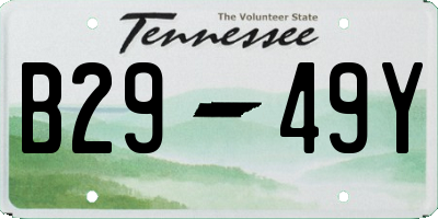 TN license plate B2949Y