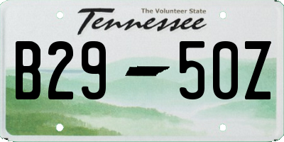 TN license plate B2950Z
