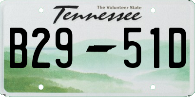 TN license plate B2951D