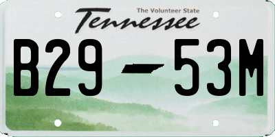 TN license plate B2953M