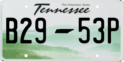 TN license plate B2953P
