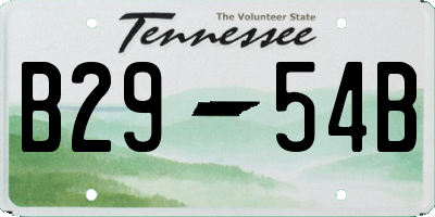 TN license plate B2954B