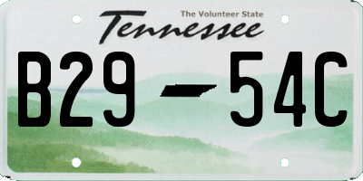 TN license plate B2954C