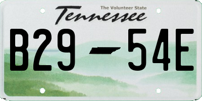 TN license plate B2954E