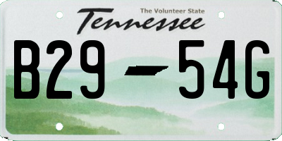 TN license plate B2954G
