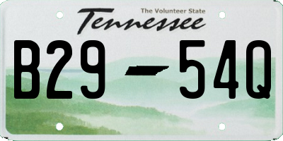 TN license plate B2954Q