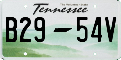 TN license plate B2954V
