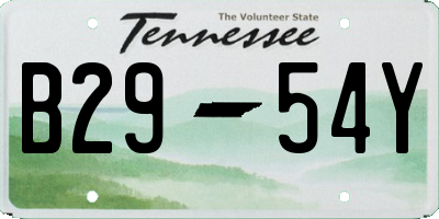 TN license plate B2954Y