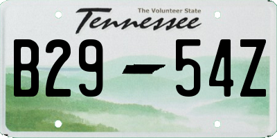 TN license plate B2954Z