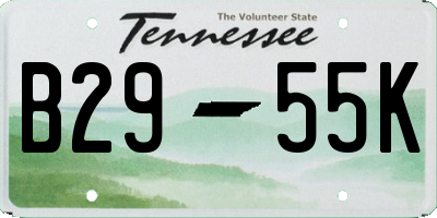 TN license plate B2955K