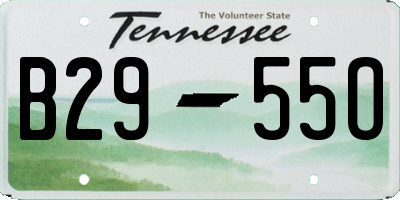 TN license plate B2955O