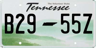 TN license plate B2955Z