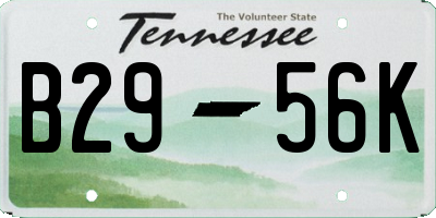TN license plate B2956K