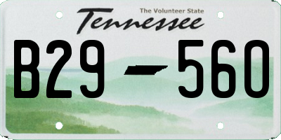 TN license plate B2956O