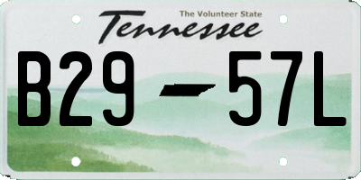 TN license plate B2957L