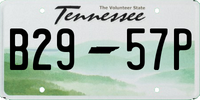 TN license plate B2957P