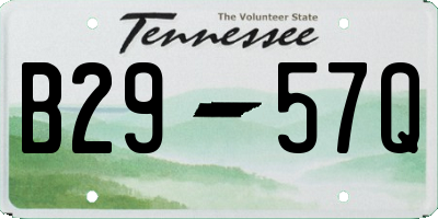 TN license plate B2957Q