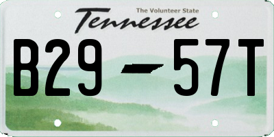 TN license plate B2957T