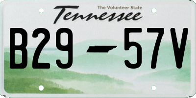 TN license plate B2957V