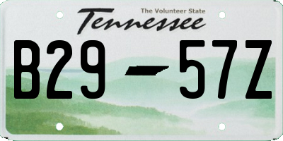 TN license plate B2957Z
