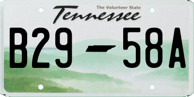 TN license plate B2958A