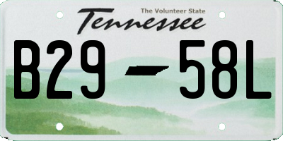 TN license plate B2958L