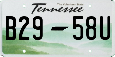 TN license plate B2958U