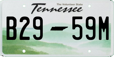TN license plate B2959M