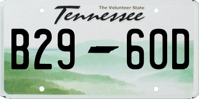 TN license plate B2960D