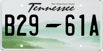 TN license plate B2961A