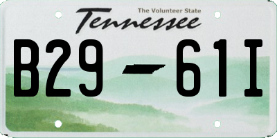 TN license plate B2961I