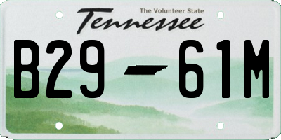 TN license plate B2961M