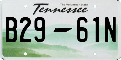 TN license plate B2961N
