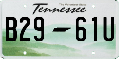 TN license plate B2961U