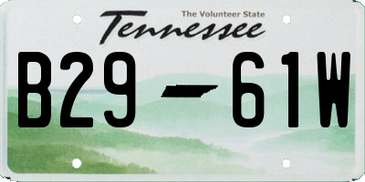 TN license plate B2961W