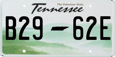 TN license plate B2962E