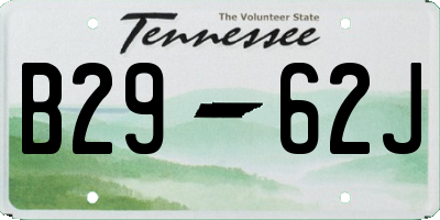 TN license plate B2962J