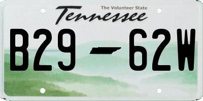 TN license plate B2962W