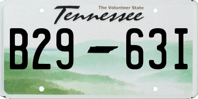 TN license plate B2963I