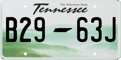 TN license plate B2963J